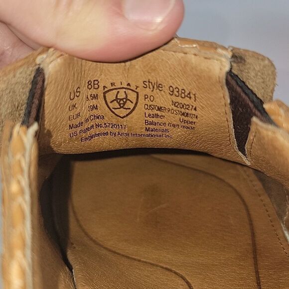 Ariat Ostrich Print Tan Leather Women's Clogs - Picture 11 of 13